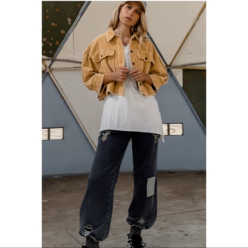🎉HP🤍 Maisie Vintage Style Cropped Corduroy Jacket NWT - Picture 7 of 13